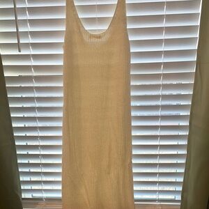 Cream Knit Sleeveless Dress